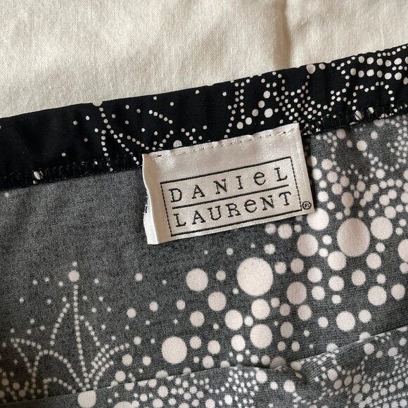 Whimsygoth Black and White Floral and Polka Dot Midi Skirt Fairy Hem Stretchy - Picture 5 of 9